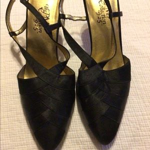 Dressy satin heels, size 8